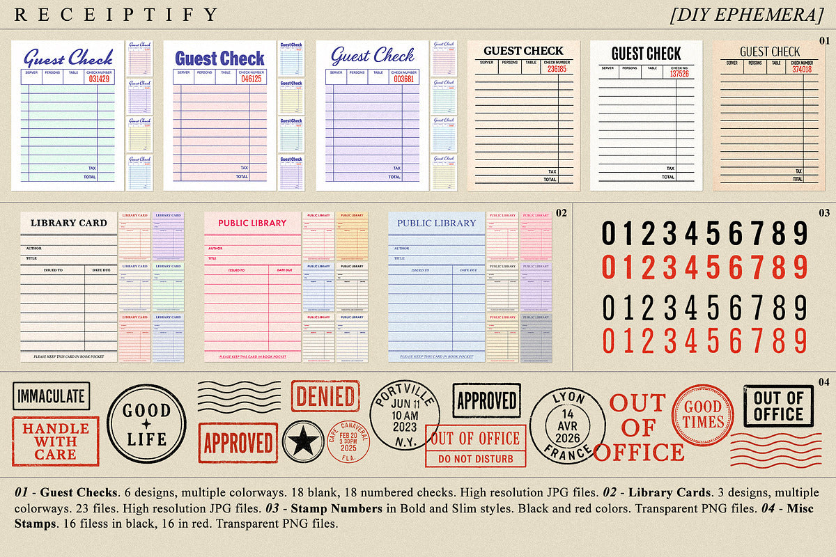 Receiptify - Vintage Ephemera Pack
