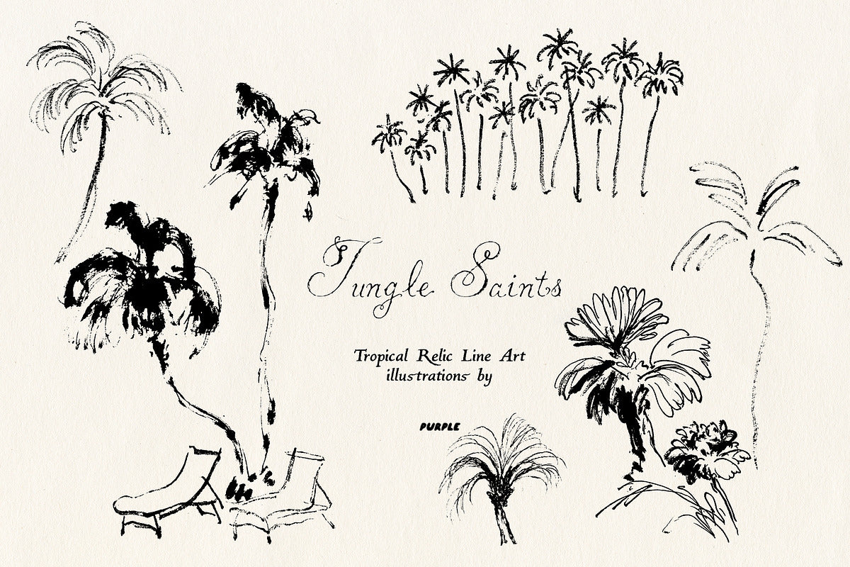 Jungle Saints: Tropical Line Art