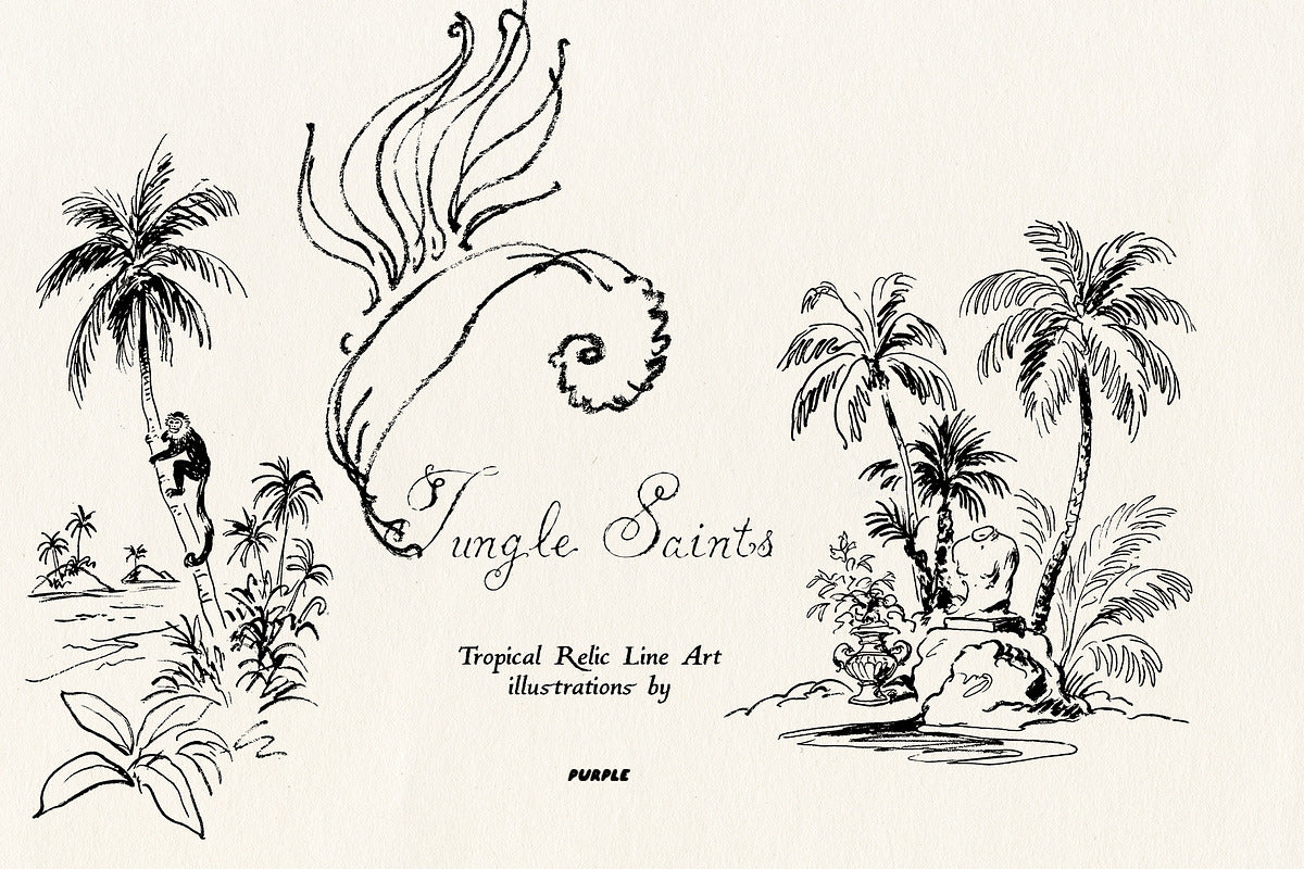 Jungle Saints: Tropical Line Art