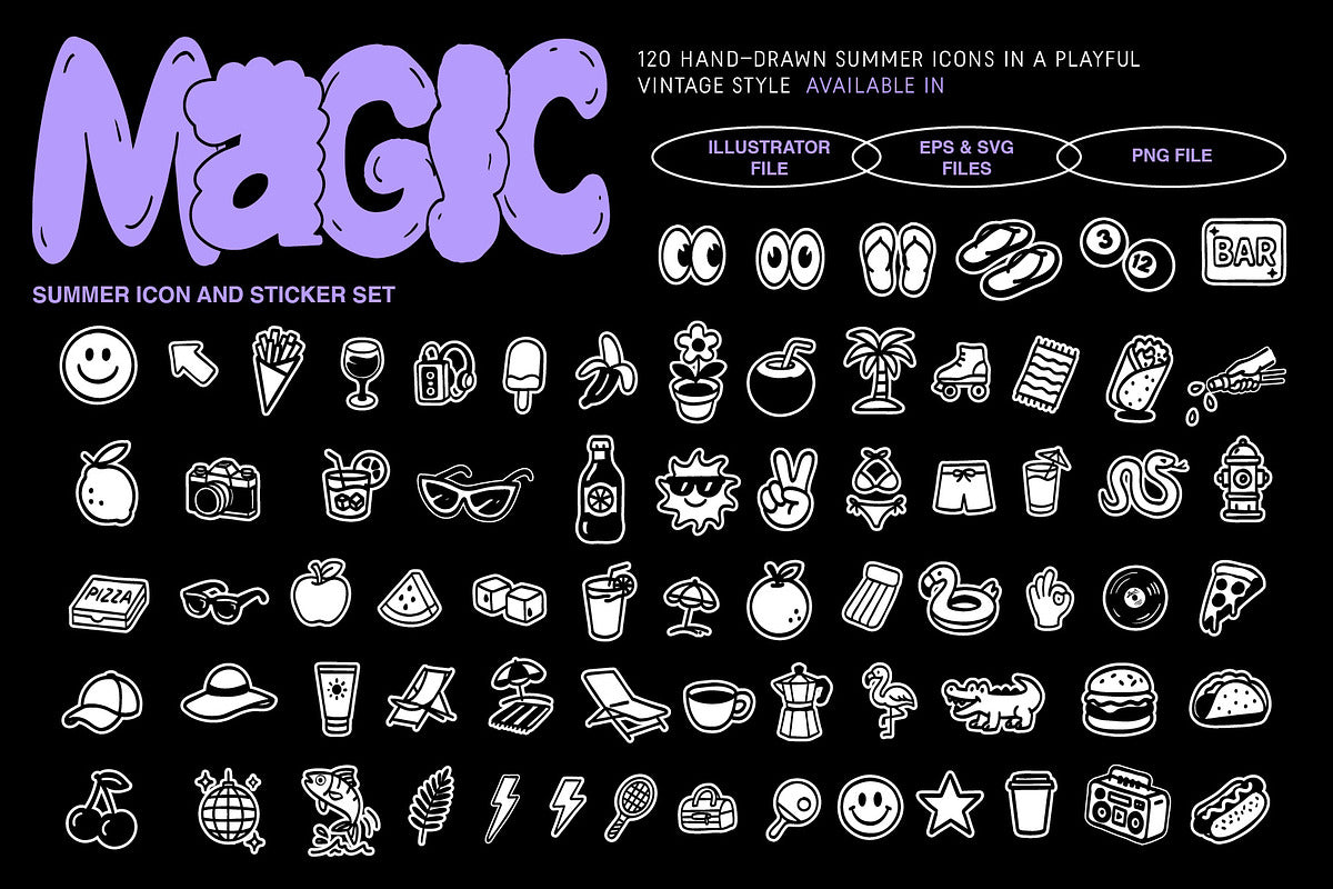 Summer Icons vector Illustrations